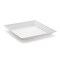 White Square with Groove Rim Plastic Serving Trays - 12" x 12" (24 Trays)